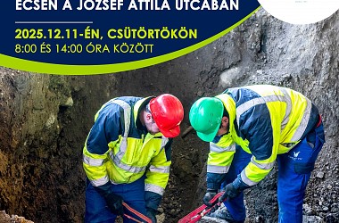 IVÓVÍZELLÁTÁS SZÜNETEL: Écsen a József Attila utcában